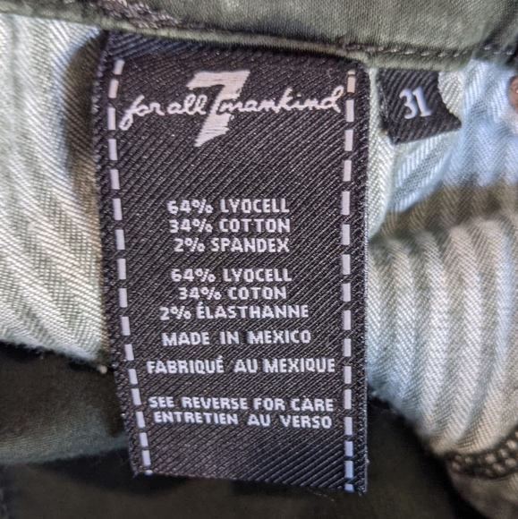 7 for All Mankind Blair Dark Green Soft Brushed Cotton Super Skinnies - Picture 11 of 14